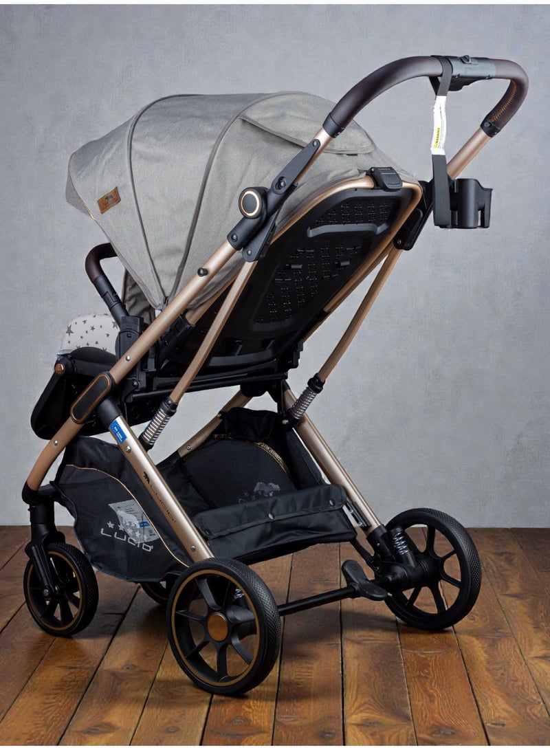 LUCID Luxury Baby Carrycot Stroller with High Density Lining from Lucid - Grey Model - VIOLA - Image 5